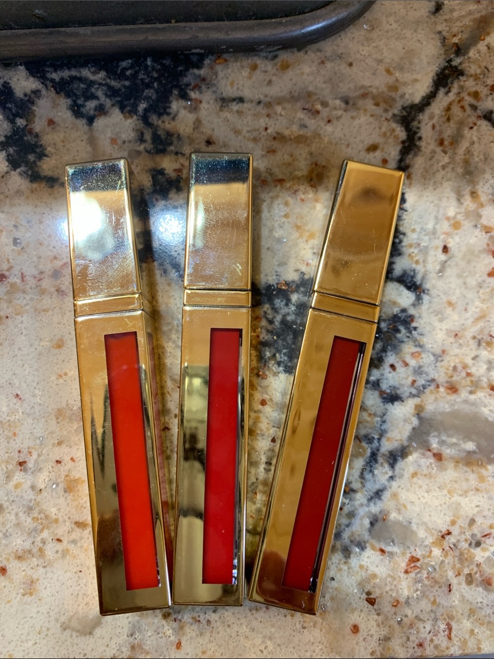 Scott Barnes Gold Lip Gloss Tube with Red - Luxe Bold Lip